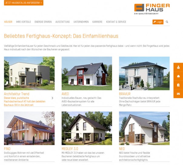 Referenzen b,wert Kommunikation: FingerHaus GmbH mit neu strukturiertem Web-Content