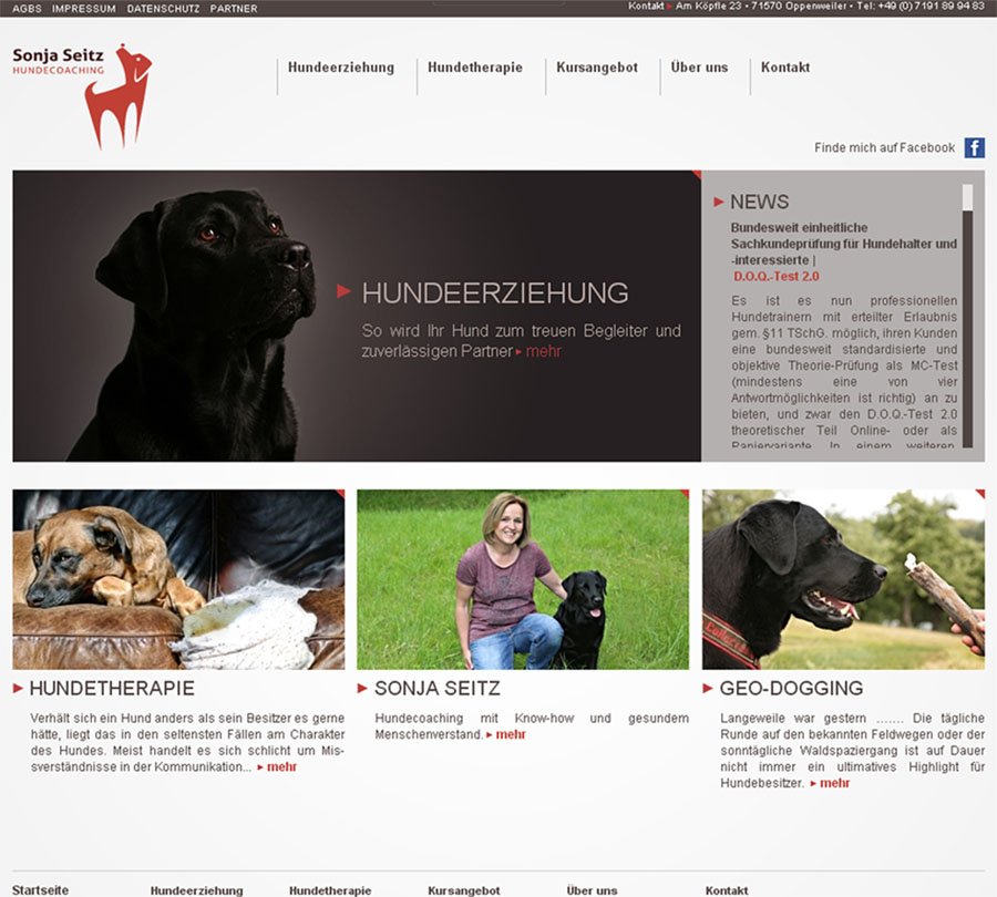 Referenzen Websites b,wert Kommunikation: Sonja Seitz Hundecoaching